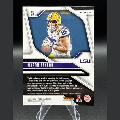 2025 Panini - Prizm Draft Picks Mason Taylor Purple Wave #53 (RC)