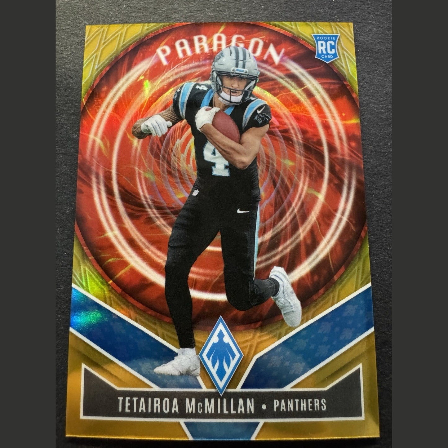 Tetairoa McMillan 2025 Panini Phoenix Paragon Gold /10 #16 Panthers RC