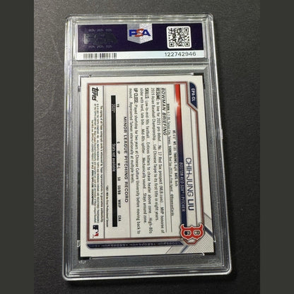 2021 Bowman Chrome Chih-Jung Liu auto orange Shimmer refractor 11/25 PSA 10