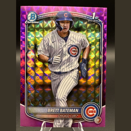 2025 Bowman Chrome #BCP-226 Brett Bateman 1st Fuchsia Geometric 102/299