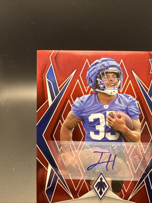 Jarquez Hunter 2025 Panini Phoenix Football RC Rookie Auto Red #232 48/99