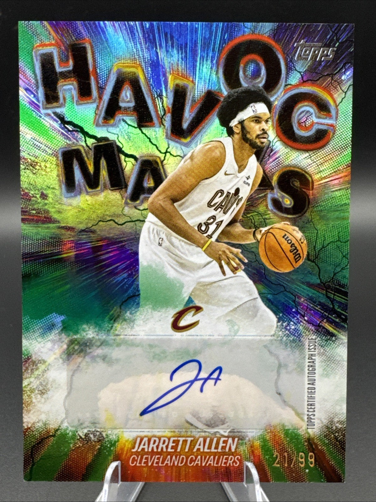 2025-26 Topps Jarrett Allen Auto Havoc Marks Cavaliers #HM-JA 21/99