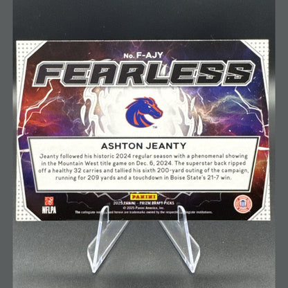 Ashton Jeanty RC Fearless 2025 Prizm Draft Picks #F-AJY