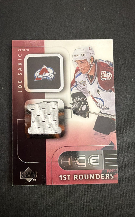 2001-02 Upper Deck Ice - 1st Rounders Joe Sakic #F-JS (MEM)