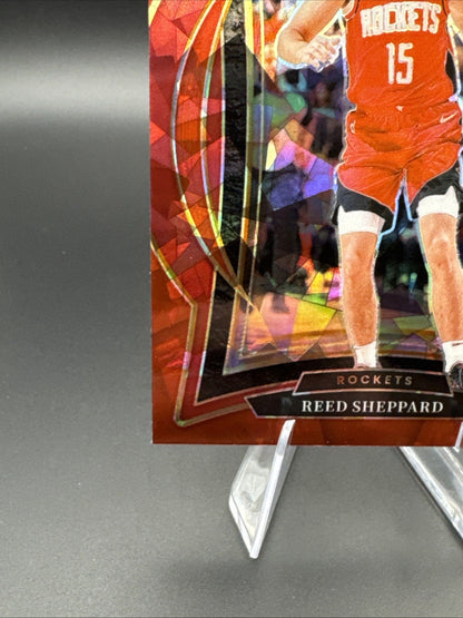 Panini 2024-25 Select Reed Sheppard #68 Rockets Red Cracked Ice Concourse