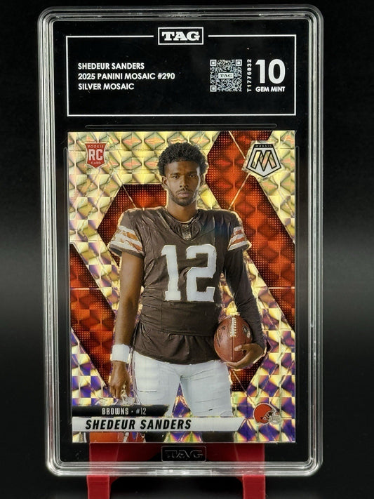 SHEDEUR SANDERS 2025 MOSAIC ROOKIE VARIATION SILVER MOSAIC BROWNS RC Q2682