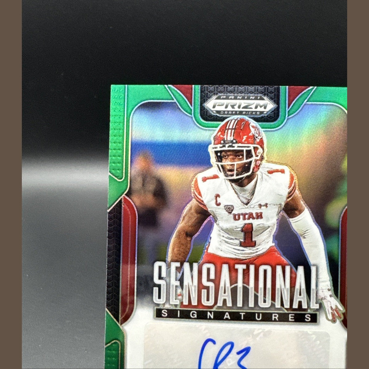 2025 Prizm Draft Picks Football Clark Phillips Sen. Signatures Green SS-CPS