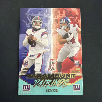 2025 Topps Signature Class Paramount Pairings Jaxson Dart/Cam Skattebo /225
