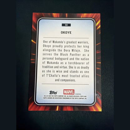 2025 TOPPS CHROME MARVEL SAPPHIRE ED GOLD #58 OKOYE /50
