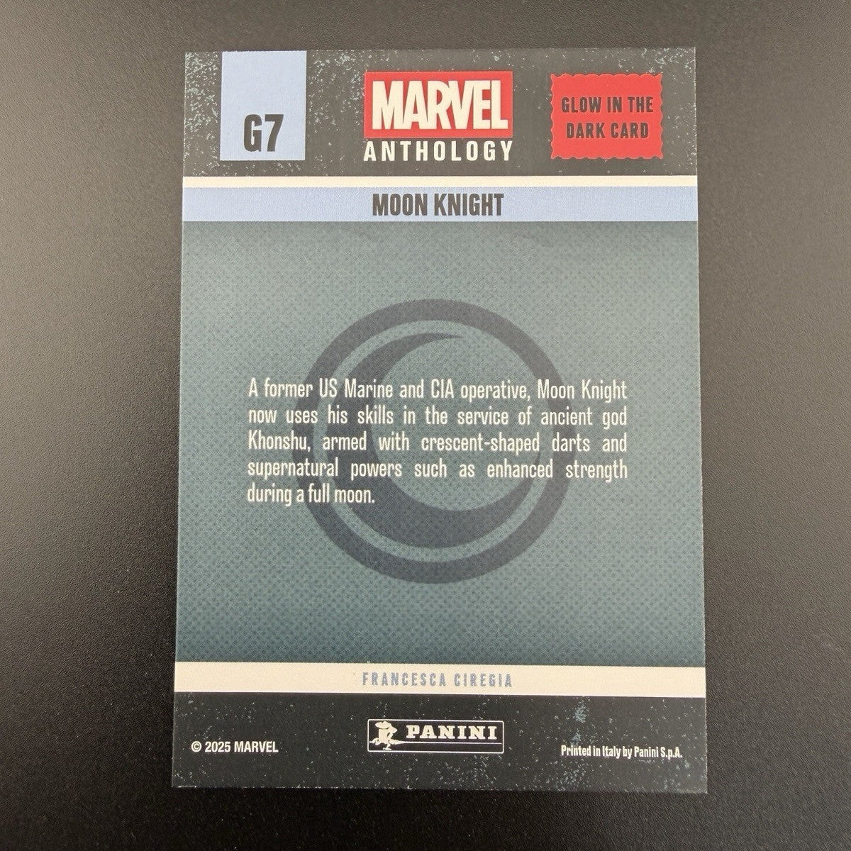2025 Panini Marvel Anthology - Glow in the Dark - Moon Knight - G7