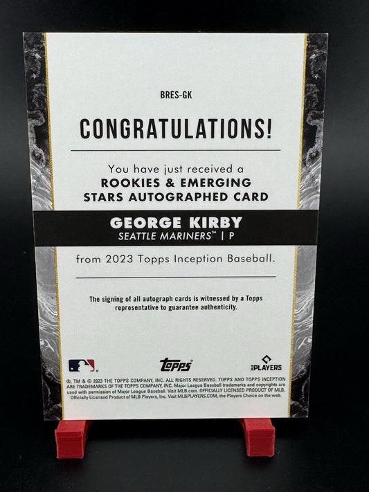 2023 Inception George Kirby Rookie & Emerging Stars Aqua 23/75 #BRES-GK Mariners