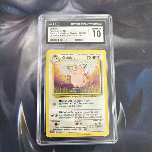 Pokémon Clefable 014/034 Trading Card Game Classic Holo CGC 10 TCG 2023