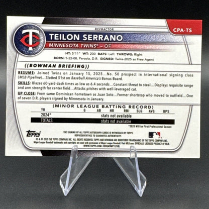 2025 Bowman Chrome Teilon Serrano Autograph 1st Prospect 351/499 #CPS-TS