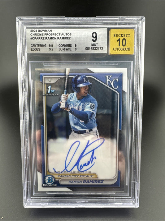 2024 Bowman Chrome #CPA-RRZ Ramon Ramirez 1st Bowman Auto Beckett 9 Auto 10