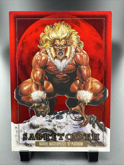 2024 SabertoothUpper Deck Marvel Masterpieces 92 Platinum Red PMG 78/100