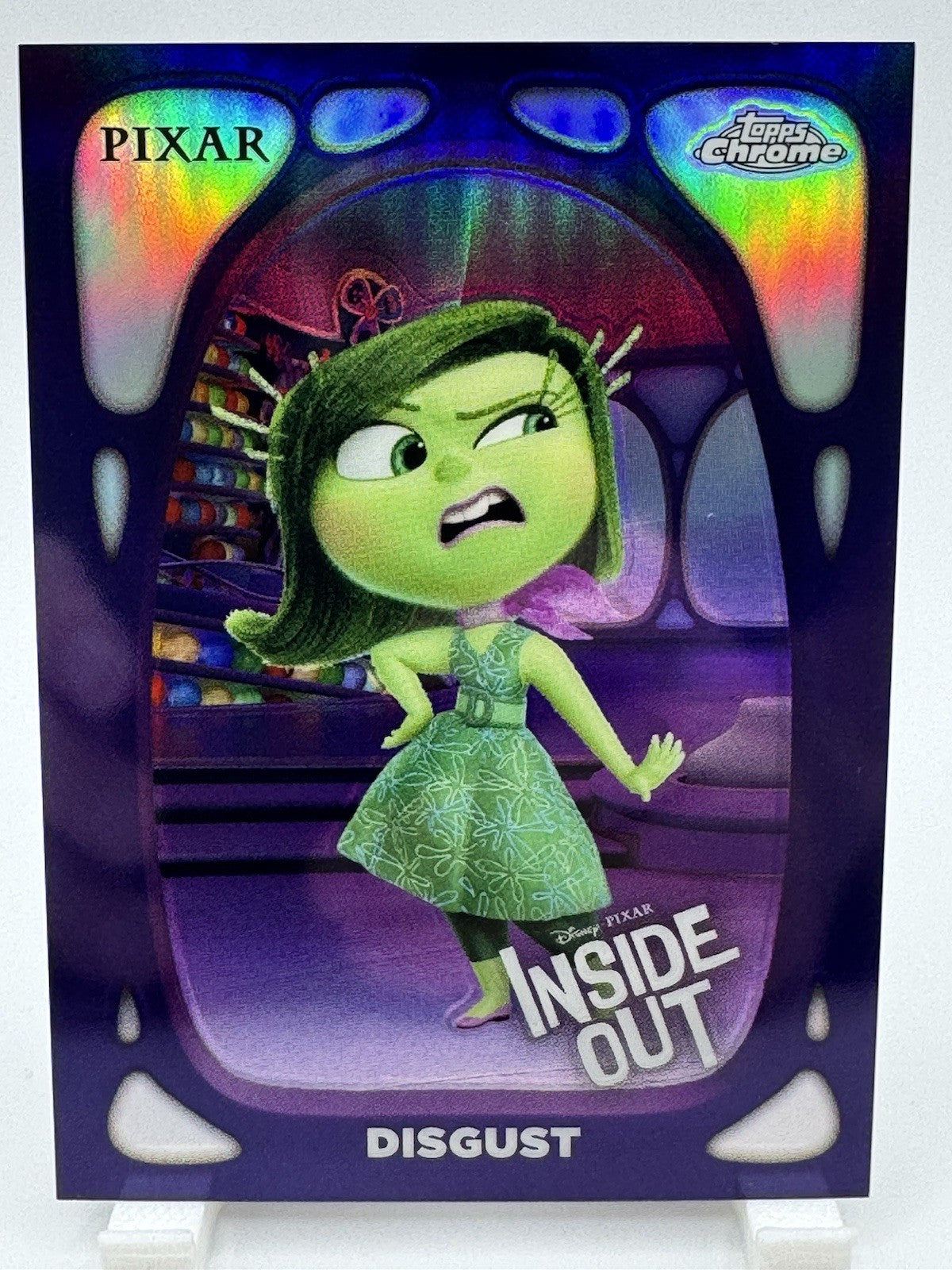 2024 Topps Chrome Disney Headquarter Refractor SP Inside Out Disgust Pixar
