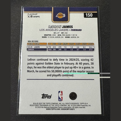 2025-26 Topps Flagship LeBron James Base #150 - Los Angeles Lakers