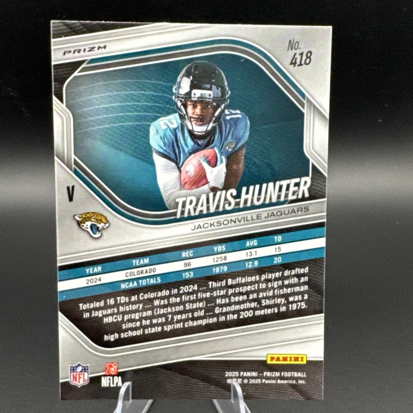 2025 Panini Prizm Travis Hunter Silver Prizm Image Variation #418 Jaguars RC