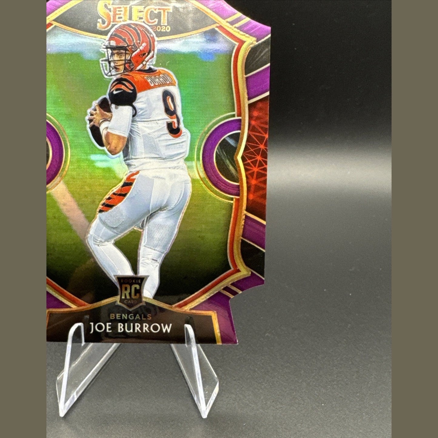 2020 Panini Select - Concourse Joe Burrow #46 Purple Prizm Die-Cut (RC)