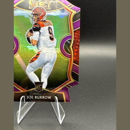 2020 Panini Select - Concourse Joe Burrow #46 Purple Prizm Die-Cut (RC)