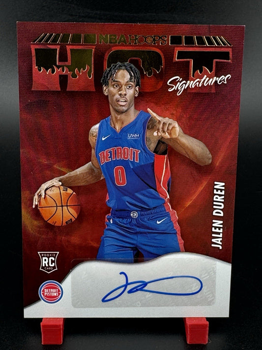 2022-23 Panini NBA Hoops Jalen Duren RC Auto Hot Signatures Rookies Pistons