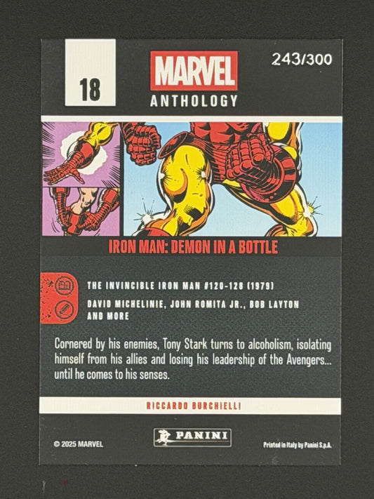 2025 Marvel Anthology Sparkle Holo /300 - 18 - Iron Man: Demon in a Bottle