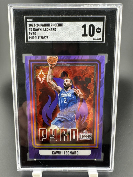 2023 Panini Phoenix Basketball Kawhi Leonard Pyro Purple Prizm 70/75 Clippers #2