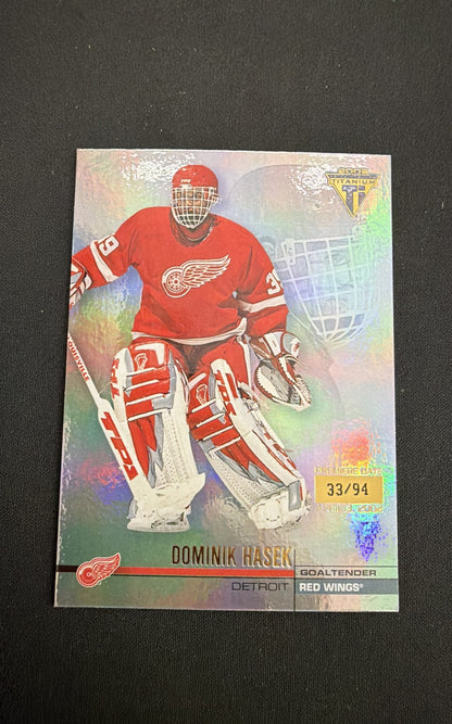 2001-02 Pacific Private Stock Titanium - Dominik Hasek #49 Premiere Date /94
