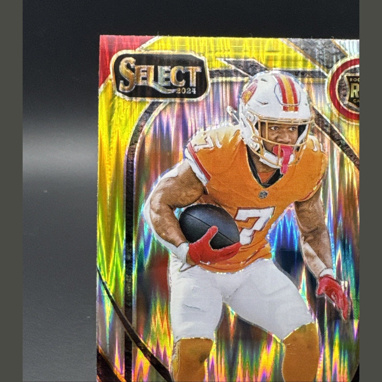 2024 Panini Select - Club Level Bucky Irving #239 Red & Yellow Shock Prizm (RC)