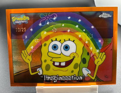 Topps Chrome Sapphire SpongeBob SquarePants 25th “Imagination” Orange /25 #64