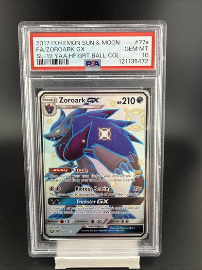 Pokemon Zoroark GX Hidden Fates Great Ball Coll. Full Alt Art Promo 77a PSA 10