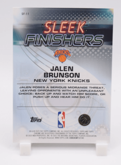 Jalen Brunson 2025-26 Topps Chrome 58/99 Green Sleek Finishers Knicks #SF-11