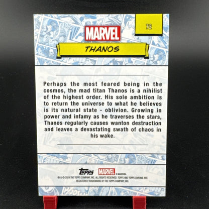 2024 Topps Marvel Thanos #72 67/75 Yellow