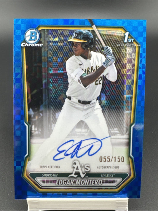 2026 Bowman Chrome Edgar Montero 1st Blue Xfractor Auto 55/150