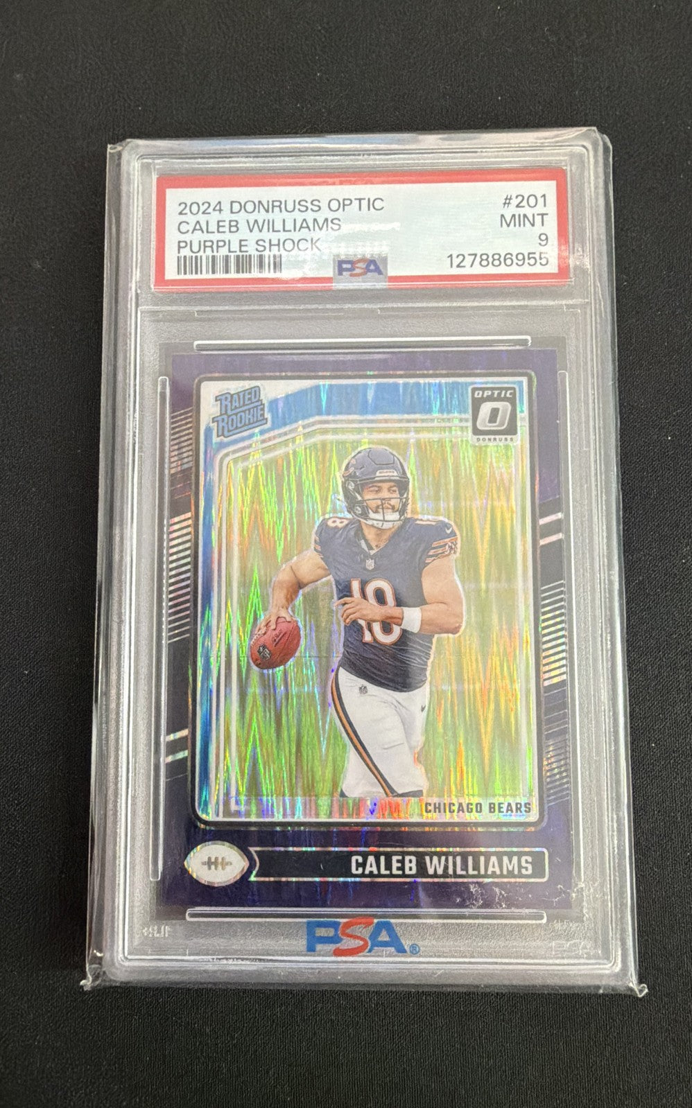 2024 Panini Donruss Optic - Rated Rookie Caleb Williams #201 Purple Shock Prizm