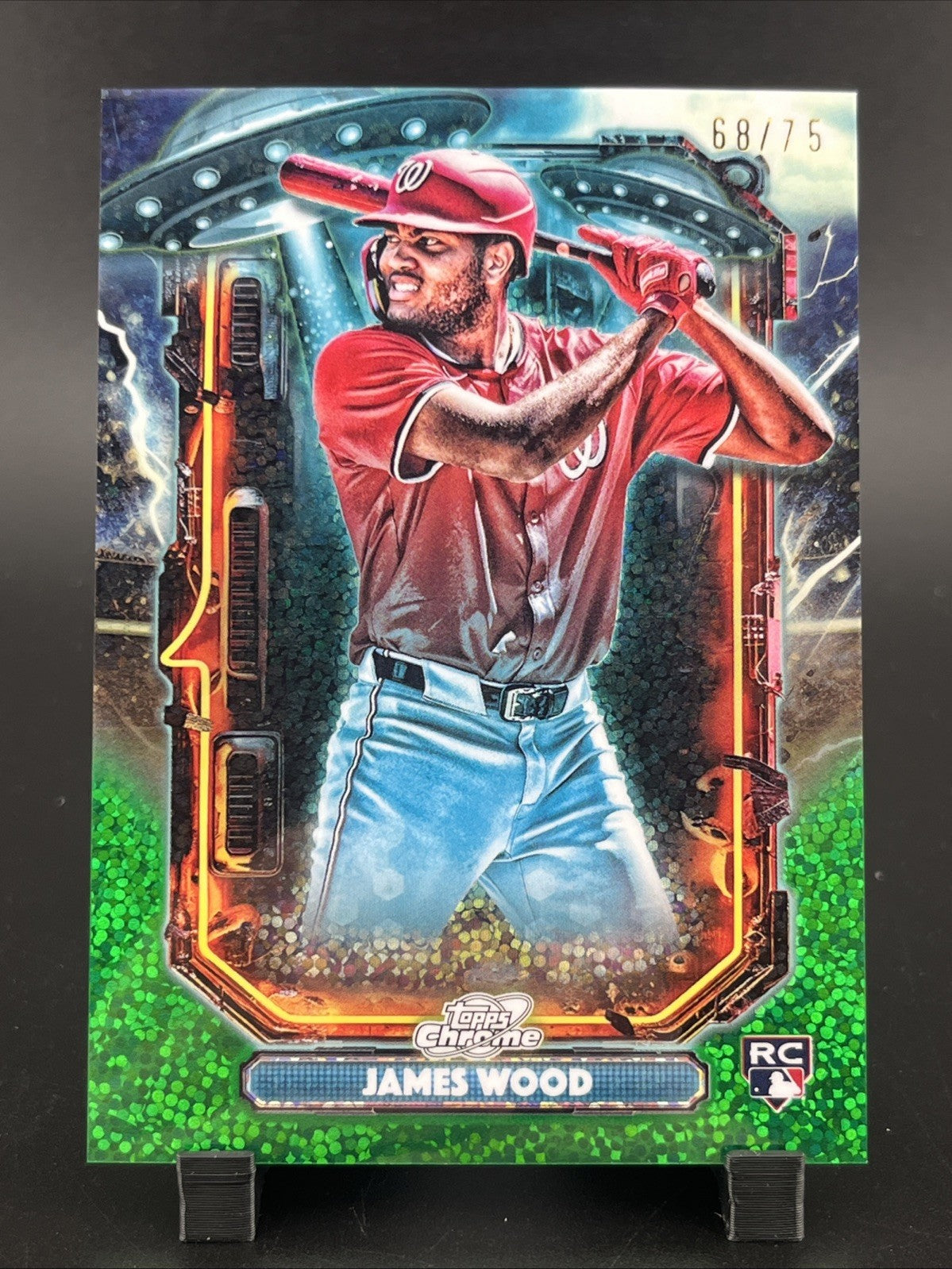 2025 Topps Cosmic Chrome -ET James Wood Green Space Dust Refractor /75 (RC)