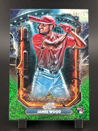 2025 Topps Cosmic Chrome -ET James Wood Green Space Dust Refractor /75 (RC)