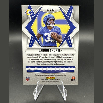 Jarquez Hunter 2025 Panini Phoenix Football RC Rookie Auto Red #232 48/99