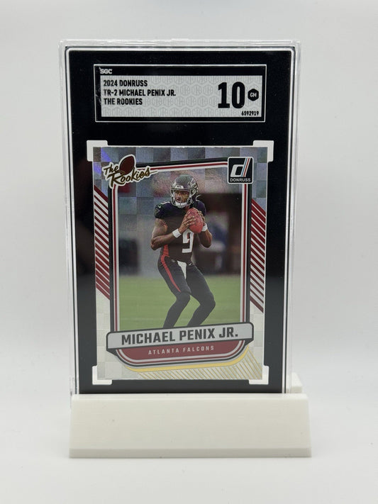 MICHAEL PENIX JR 2024 PANINI DONRUSS #TR-2 THE ROOKIES REFRACTOR 💎SGC 10💎 RC