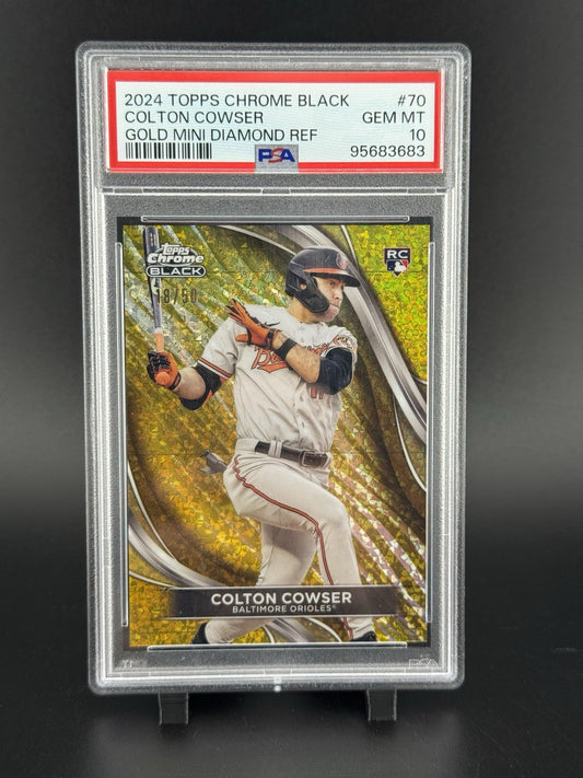2024 Topps Chrome Black COLTON COWSER Gold Mini Diamond Refractor #70 /50 PSA 10