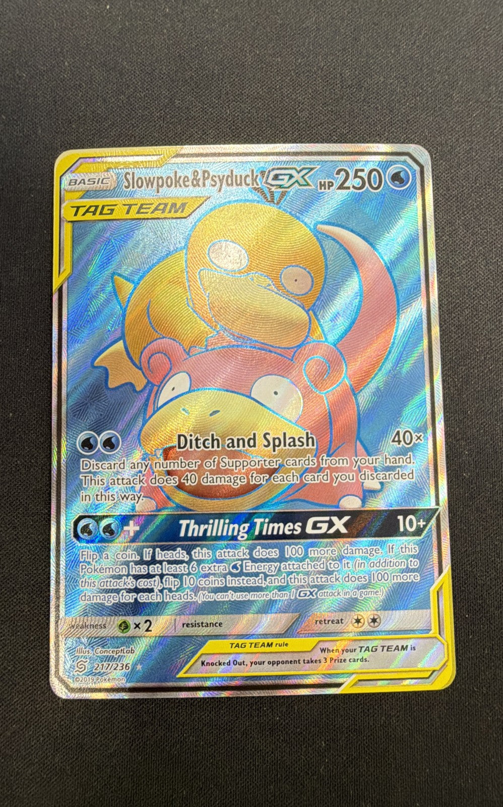 Slowpoke & Psyduck GX (Full Art) 217/236 Sm-Unified Minds Holo