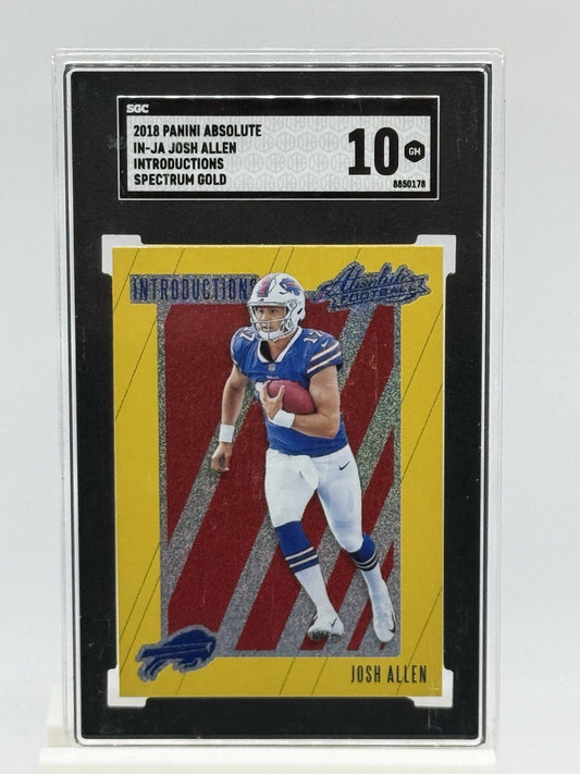 2018 Josh Allen Absolute Gold Spectrum Gold  Introductions  SGC 10 Buffalo Bills