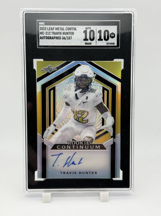 2023 SGC 10/10 Travis Hunter Leaf Metal Cont. 36/157 XRC/Auto RC