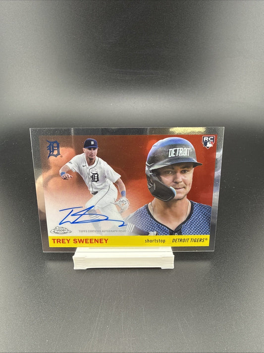 TREY SWEENEY 2025 TOPPS CHROME PLATINUM ROOKIE AUTO #CPA-TSW TIGERS Q6230