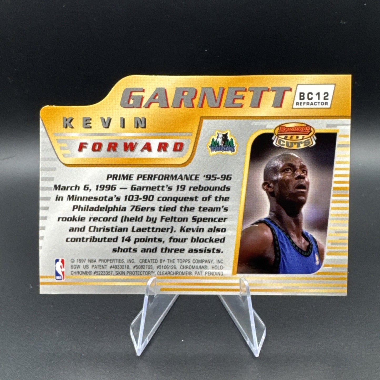 1996-97 Bowman's Best - Cuts Kevin Garnett #BC12 Refractor