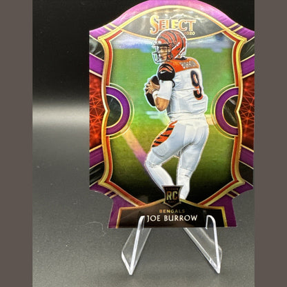 2020 Panini Select - Concourse Joe Burrow #46 Purple Prizm Die-Cut (RC)