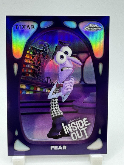 Fear Refractor 2024 Topps Chrome Disney Inside Out Headquarters HQ-3 Pixar
