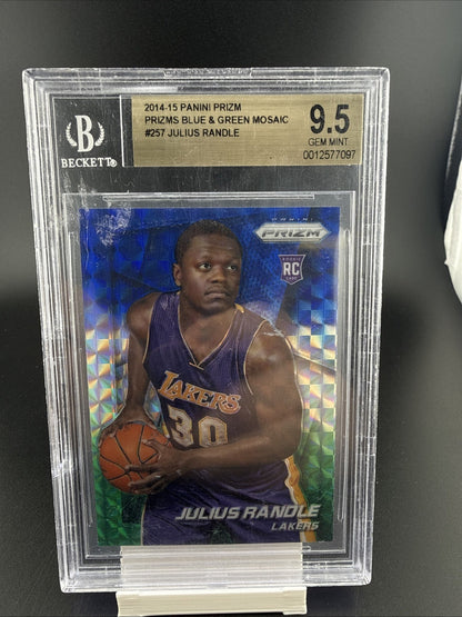Julius randle 2014 Panini Prizm Blue &Green Mosaic prizm #257 PSA 10 Rookie Card