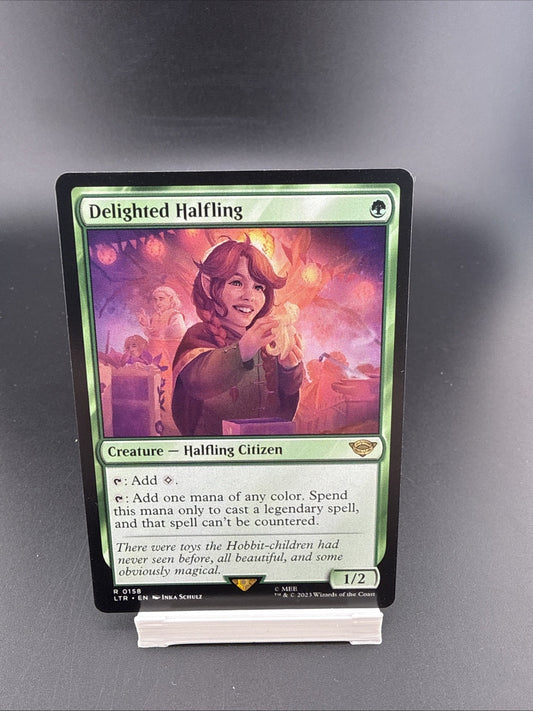 MTG Delighted Halfling - LTR Rare - NM 0158