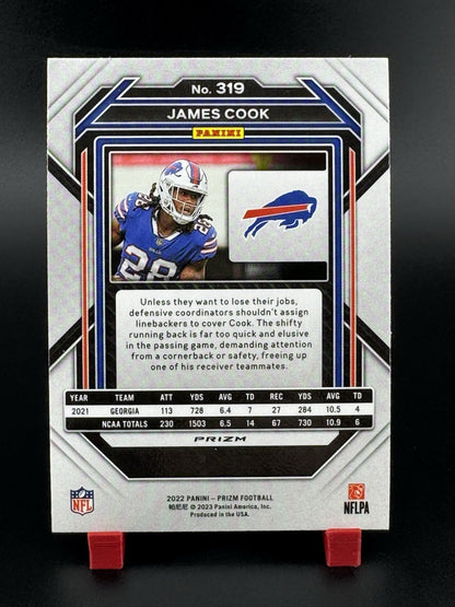James Cook RC 2022 Panini Prizm Football Red Sparkle Prizm #319 Bills
